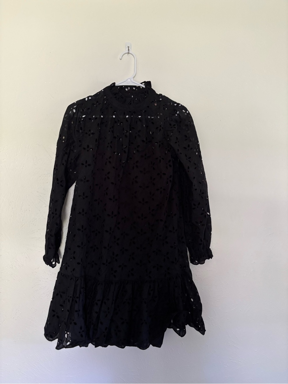 NWT J. CREW COLLECTION $198 BLACK RUFFLE NECK LACE DRESS SZ XS EXTRA SMALL‎ - Picture 10 of 10